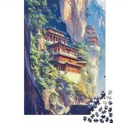 Jigsaw Puzzles for Teenagers 1000 Mountain Temple Scenery Adult Puzzles Hands-on Game Pattern Assembly Deal As Gifts for The Whole Family 70x50cm/1000pcs