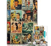 Jigsaw Puzzles for Teenagers 1000 Movie Posters 1000 Pieces for Adults,Family Entertainment Toys with Matching Poster And Trivia Sheet 75x50cm