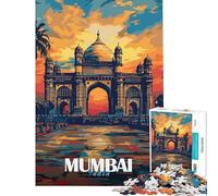 Jigsaw Puzzles for Teenagers 1000 Mumbai Gateway Arch for Birthday, Chrismas Enhance Memory Anti-Stress Toys Suitable for Ages 14 And Up (38x26cm)