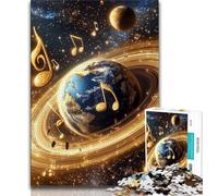 Jigsaw Puzzles for Teenagers 1000 Music Galaxy Earth Adult Jigsaw,Challenging Family Activity Games DIY Toy for Home Wall Decor Gifts (size 38x26cm)