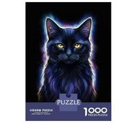 Jigsaw Puzzles for Teenagers 1000 Mystical Cosmic Black Cat Puzzle for Adults Toy Wall Decor Stress Reliever Help The Brain Exercise 70x50cm/1000pcs