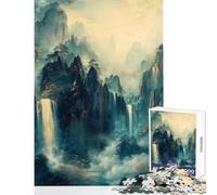 Jigsaw Puzzles for Teenagers 1000 Mystical Waterfalls ﹨u Gilded Mountains - Tranquil Landscape 1000 Piece Jigsaw Impossible Game Great Gifts And Toys Stress Reliever (38x52cm)