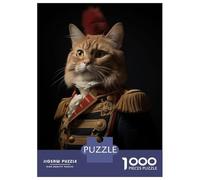 Jigsaw Puzzles for Teenagers 1000 Napoleon Orange Tabby Cat Adult Puzzles Hands-on Game Pattern Assembly Deal As Gifts for The Whole Family 52x38cm/1000pcs