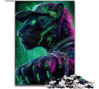 Jigsaw Puzzles for Teenagers 1000 Neon Black Leopard, for Age 14+ Suitable for Couples Fun at Home Activities, Birthday Present,Travel Gifts (Size 50x75cm)
