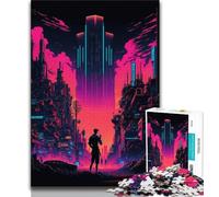 Jigsaw Puzzles for Teenagers 1000 Neon Cities Teenager Jigsaw,Educational Stress Relief Toy Gifts for Friends And Family (size 38x26cm)