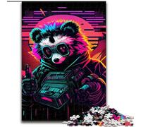 Jigsaw Puzzles for Teenagers 1000 Neon Panda, Elephant Toy Intellectual Game Birthday Present, Gifts, Wall Art for Ages 14+ (Size 50x75cm)