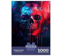 Jigsaw Puzzles for Teenagers 1000 Neon Skull Art Puzzle for Adults Anti-Stress Toys Difficult Hard Deal As Gifts for The Whole Family 38x26cm/1000pcs
