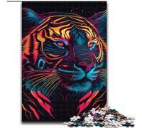 Jigsaw Puzzles for Teenagers 1000 Neon Tiger, Suitable for People Aged 14 And Above Educational Games Secret Santa Gifts (Size 26x38cm)