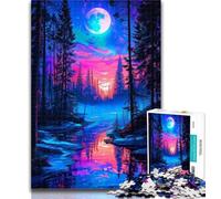 Jigsaw Puzzles for Teenagers 1000 Neon Winter Nature 1000 Piece Puzzle,Learning Educational Toys Family Games Gifts for Friends And Family 50x75cm