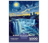 Jigsaw Puzzles for Teenagers 1000 Niagara Falls at Night Illustration Jigsaw Puzzle DIY Toys Difficult Hard Deal As Gifts for The Whole Family 70x50cm/1000pcs