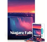 Jigsaw Puzzles for Teenagers 1000 Niagara Falls at Sunset Exact Cut Play Brain Teaser Gift Calm Play Time Xmas Art Gift (50x75cm)