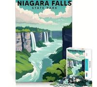 Jigsaw Puzzles for Teenagers 1000 Niagara Falls State Park Exact Cut Play Brain Teaser Gift Calm Play Time Xmas Art Gift (50x75cm)