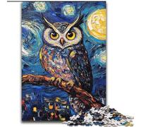 Jigsaw Puzzles for Teenagers 1000 Night Sky Owl, Learning Educational for Is Ideal As A Gift for The Whole Family (Size 50x75cm)
