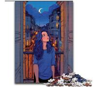 Jigsaw Puzzles for Teenagers 1000 Night View from Balcony, Educational Toys for Is Ideal As A Gift for The Whole Family for And 14 Years Old 50x75cm