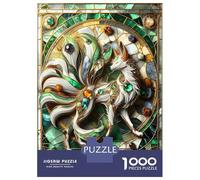 Jigsaw Puzzles for Teenagers 1000 Nine Tailed Fox Kitsune Adult Puzzles Hands-on Game Pattern Assembly Deal As Gifts for The Whole Family 52x38cm/1000pcs