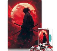 Jigsaw Puzzles for Teenagers 1000 Ninja Under The Blood Moon Adult Puzzles,Stress Reliever Staycation Kill Time Parent-child Interaction 38x26cm