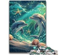 Jigsaw Puzzles for Teenagers 1000 Ocean Dolphin for Age 14 Years And over Family Games Christmas Game Presents for Women 50x75cm