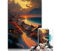 Jigsaw Puzzles for Teenagers 1000 Ocean Sunset 1000 Piece Jigsaw,Family Activity Fun at Home Activities, Birthday Present,Travel Gifts (size 75x50cm)