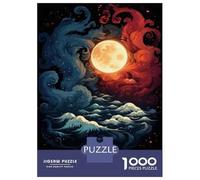 Jigsaw Puzzles for Teenagers 1000 Ocean Waves Moon Art Print Jigsaw for Adults Family Games Pattern Assembly Help The Brain Exercise 70x50cm/1000pcs