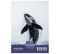 Jigsaw Puzzles for Teenagers 1000 Orca Whale Jump Out Water Adult Puzzles Hands-on Game Pattern Assembly Deal As Gifts for The Whole Family 38x26cm/1000pcs