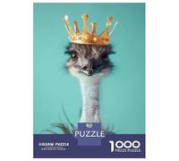 Jigsaw Puzzles for Teenagers 1000 Ostrich King Puzzles for Adults Hands-on Game Stress Reliever Help The Brain Exercise 38x26cm/1000pcs