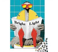 Jigsaw Puzzles for Teenagers 1000 Ostrich Reading Bright Light Adult Puzzles Hands-on Game Pattern Assembly Deal As Gifts for The Whole Family 70x50cm/1000pcs