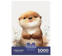 Jigsaw Puzzles for Teenagers 1000 Otter Cute Watercolor Adult Puzzles Hands-on Game Pattern Assembly Deal As Gifts for The Whole Family 70x50cm/1000pcs