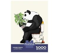 Jigsaw Puzzles for Teenagers 1000 Panda Bear Using Toilet Adult Puzzles Hands-on Game Pattern Assembly Deal As Gifts for The Whole Family 38x26cm/1000pcs