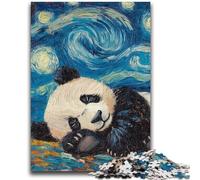 Jigsaw Puzzles for Teenagers 1000 Panda Night Sky Stress Reliever Staycation Kill Time Perfect Decoration for Age 14+ 50x75cm