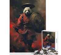 Jigsaw Puzzles for Teenagers 1000 Panda Warrior Samurai DIY Toys Great Gift for Games Brain Teaser Game Help The Brain Exercise Size 38x52cm