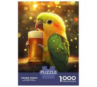 Jigsaw Puzzles for Teenagers 1000 Parrot's Beer Moment -1 Puzzles for Adults Hands-on Game Stress Reliever Help The Brain Exercise 70x50cm/1000pcs