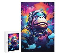 Jigsaw Puzzles for Teenagers 1000 PCS Colorful Astronaut Frog Art Print Jigsaw Puzzles for Teenagers Enhance Memory for Birthday, Chrismas Beautiful Design Game 1000 PCS