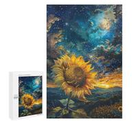 Jigsaw Puzzles for Teenagers 1000 PCS Galactic Sunflower Bloom Jigsaws for Adults Puzzle Hand Speed Race for Birthday, Chrismas Challenging Game Gifts 1000 PCS