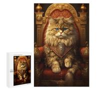 Jigsaw Puzzles for Teenagers 1000 PCS Royal Persian Cat Throne Jigsaw Puzzles for Teenagers Enhance Memory for Birthday, Chrismas Beautiful Design Game 1000 PCS