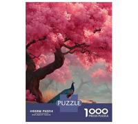 Jigsaw Puzzles for Teenagers 1000 Peacock Under Cherry Blossoms Jigsaws for Adults DIY Toys Analysis And Logic Help The Brain Exercise 38x26cm/1000pcs