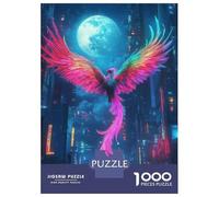 Jigsaw Puzzles for Teenagers 1000 Phoenix in Neon City Puzzles for Adults Hands-on Game Stress Reliever Help The Brain Exercise 70x50cm/1000pcs