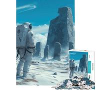 Jigsaw Puzzles for Teenagers 1000 Piece A Lone Astronaut Discovering An Ancient for Birthday, Chrismas Difficult Hard Educational Game for And from 14 Years An