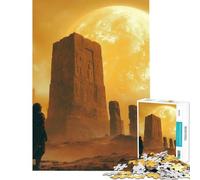 Jigsaw Puzzles for Teenagers 1000 Piece A Lone Astronaut Discovering An Ancient, Magical Stonehenge on A Mysterious, Pla 1000 Jigsaw Puzzle DIY Toys For Family Fun Challenging Family Fun Game