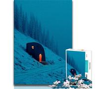 Jigsaw Puzzles for Teenagers 1000 Piece A Single Illuminated Cabin Teenager Puzzles,Stress Reliever Staycation Kill Time Home Decoration Toys (size 38x26cm)