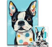 Jigsaw Puzzles for Teenagers 1000 Piece Abstract Bulldog Adult Puzzles,Stress Reliever Difficult Challenge Secret Santa Gifts 38x26cm