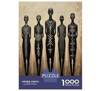 Jigsaw Puzzles for Teenagers 1000 Piece Abstract Figures with Tribal Markings Painting Jigsaw Puzzle Relax Games Difficult Hard Fun at Home Activities, 38x26cm/1000pcs