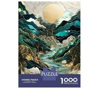 Jigsaw Puzzles for Teenagers 1000 Piece Abstract River Scenery Art Puzzle for Adults Hands-on Game Wall Decoration Christmas Birthday Gifts 38x26cm/1000pcs