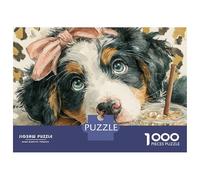 Jigsaw Puzzles for Teenagers 1000 Piece Adorable Puppy with Iced Coffee Jigsaw Puzzle Relax Games Difficult Hard Fun at Home Activities, 52x38cm/1000pcs