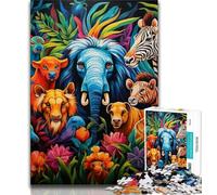 Jigsaw Puzzles for Teenagers 1000 Piece African Animals 1000 Pieces for Adults,Brain Intelligence Challenge Addictive Toys for Home Decoration 75x50cm