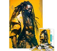 Jigsaw Puzzles for Teenagers 1000 Piece African Samurai Fun Activities at Home Learning Educational Educational Toy for And 14 Years And over (50x75cm)