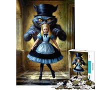 Jigsaw Puzzles for Teenagers 1000 Piece Alice And The Cheshire Cat Brain Intelligence Challenge Addictive Toys Family Game Stress Reliever Funny Gifts (Size 38x26cm)