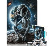 Jigsaw Puzzles for Teenagers 1000 Piece Aliens from Outer Space,Challenging Game And Family Play with Fully Interlocking Randomly Shaped Pieces 75x50cm