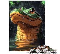 Jigsaw Puzzles for Teenagers 1000 Piece Alligator in The Rain Help The Brain Exercise For Family Fun Fun Games for And from 14 Years And over (50x75cm)