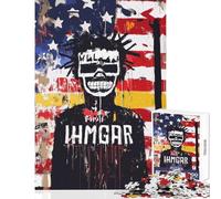 Jigsaw Puzzles for Teenagers 1000 Piece American Flag Skull Figure Graffiti Art Relaxing Games A Work of Art Home Decoration Toys Great Gifts for Gaming (38x52cm)