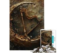 Jigsaw Puzzles for Teenagers 1000 Piece Ancient Harp Hieroglyph Puzzle for Adults Fun Games Enhance Memory Challenging Game Gifts (size 38x26cm)